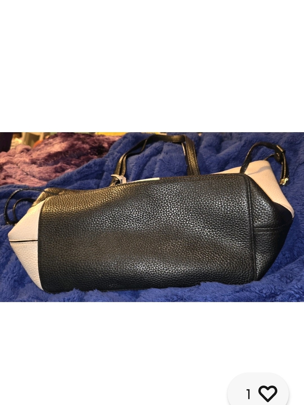 kate spade Two-Tone Black and Cream Leather Tote - Picture 4 of 10